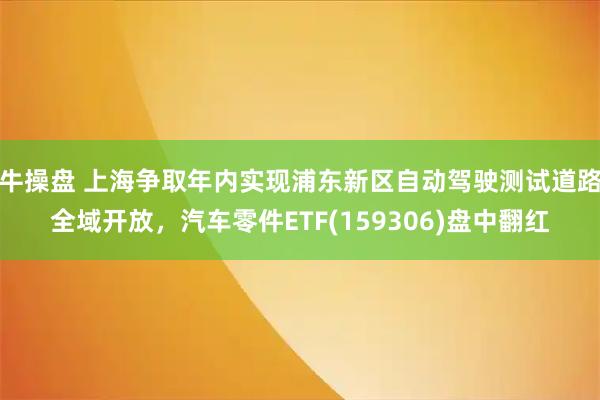 牛操盘 上海争取年内实现浦东新区自动驾驶测试道路全域开放,汽车零件ETF(159306)盘中翻红